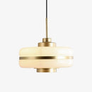 Suspension moderne LED opale blanche et doré Rinna