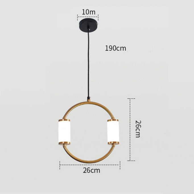 Suspension moderne LED tubes dorés avec forme géométrique Nyla - vue 8 sur 8