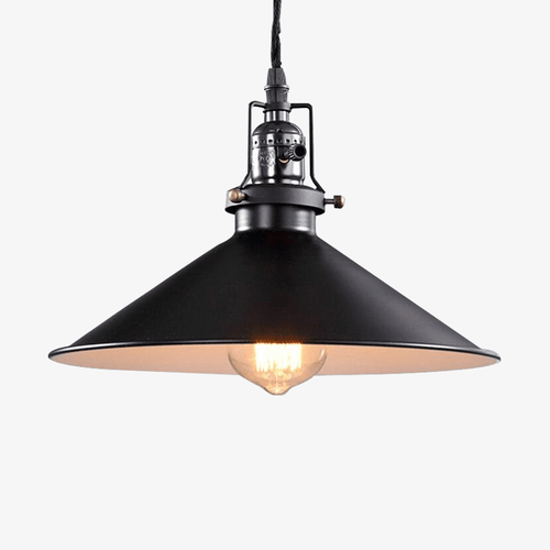 Suspension retro LED en métal avec abat-jour conique Edison