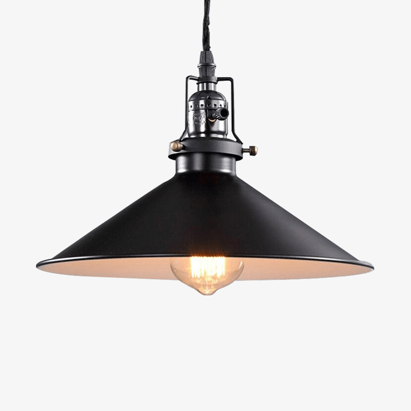 Suspension retro LED en métal avec abat-jour conique Edison - vue 2 sur 10