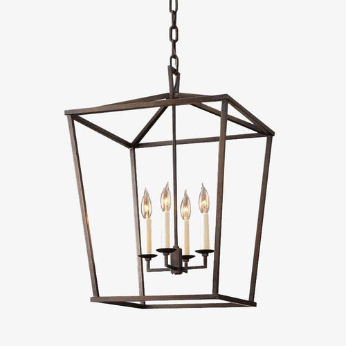 Suspension retro LED en métal avec bougies style retro