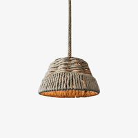 Suspension rustique LED avec abat-jour cordage