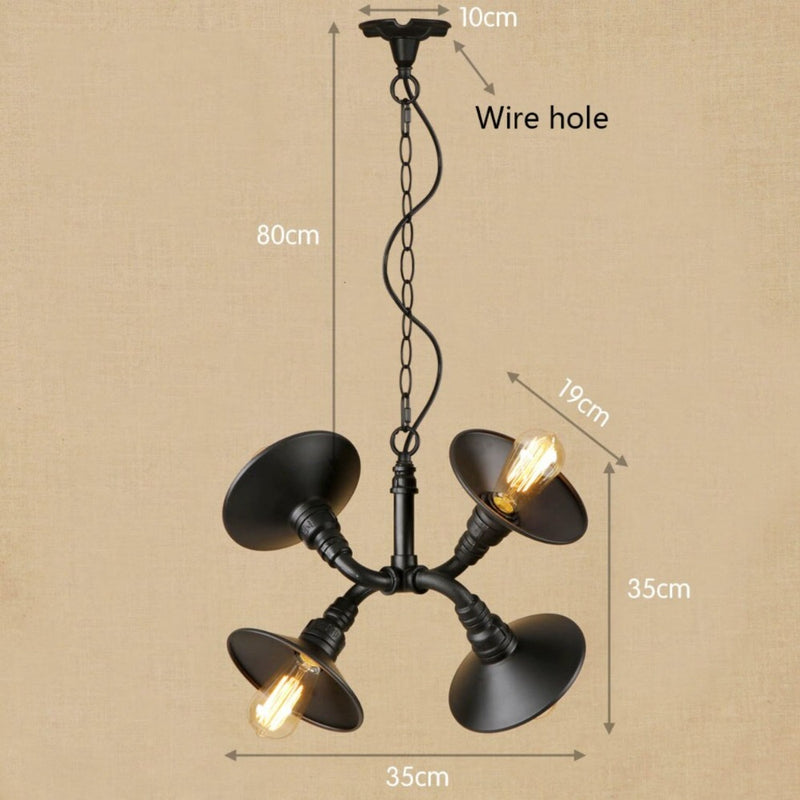 Suspension vintage LED tuyaux noués réglables Liveria