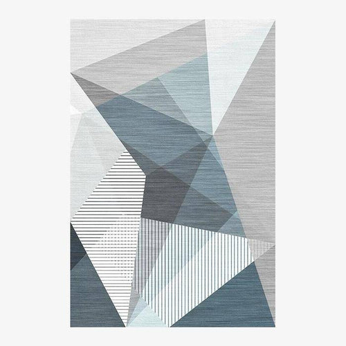 Tapis design géométrique rectangle bleu Area - vue 2 sur 3