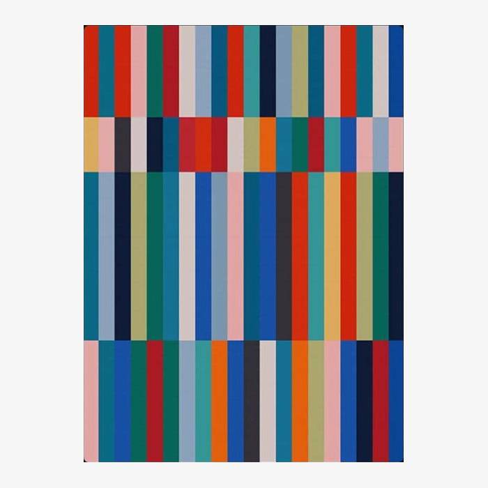 Tapis rectangle bandes multicolores European