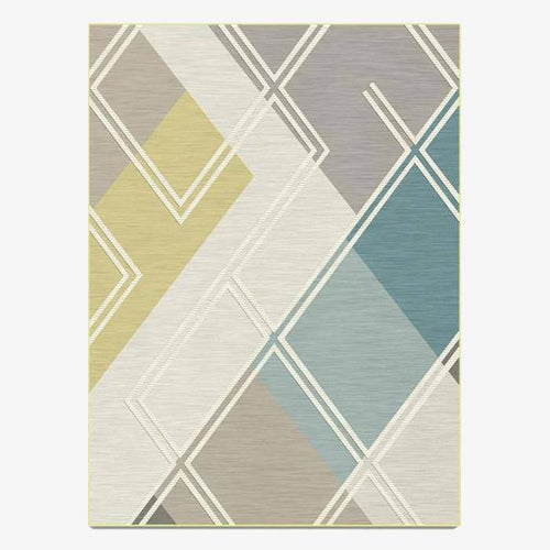 Tapis rectangle géométrique aux couleurs pastels