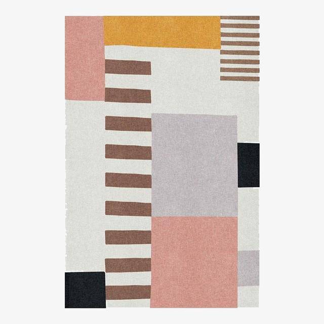 Tapis rectangle moderne géométrique coloré Splice