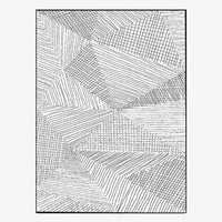 Tapis rectangle moderne rayé noir et blanc géométrique
