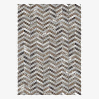 Tapis rectangle scandinave à formes géométriques marrons en polyester Large A