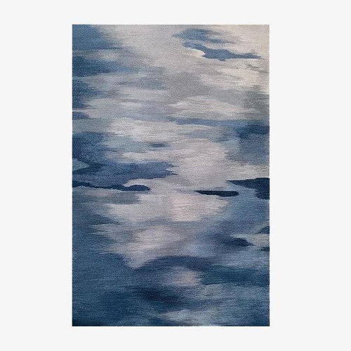 Tapis rectangle vintage touches de bleues fondues Floor