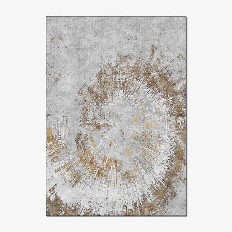 Tapis vintage tornade dorée et grise Rug