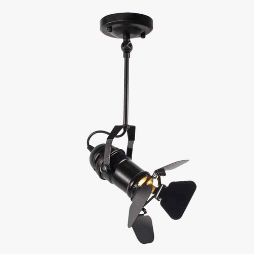 Spot moderne à LED cylindre en métal noir style Caméra