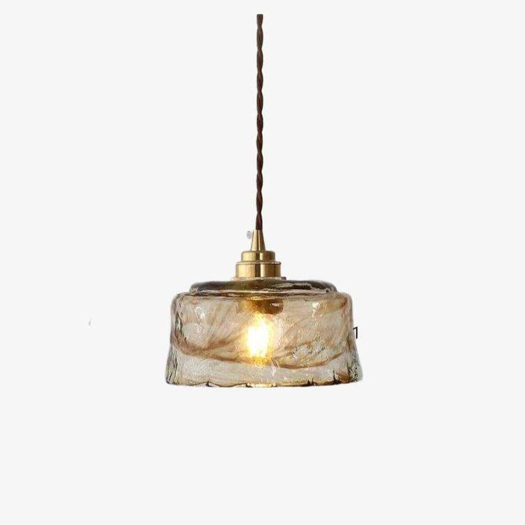 Suspension design à LED avec abat-jour en verre cuivré rétro - vue 2 sur 6